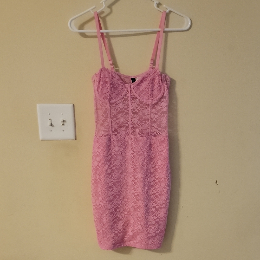 H&M Pink Lace Mini Dress. XS
